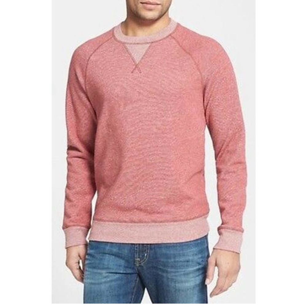 Wallin & Bros Long Sleeve Crewneck Raglan Pullover Red Sweatshirt Men's Small